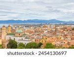 View over the historic center of Cagliari, Cagliari province, Sardinia, Italy, Mediterranean, Europe