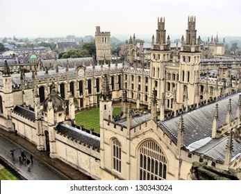 View over the historic university of Oxford, England