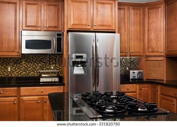 View Over Island Gas Hob Refrigerator Buildings Landmarks