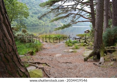 Similar – Stone jetty by the lake