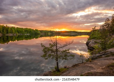 View Over Lake Järnlunden From Viggeby Nature Reserve In Östergötland, Sweden.