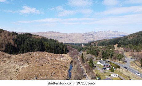 View Over Loch Lomond National Park In Scotland, UK