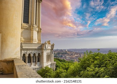 View over Lyon from basilique Notre-Dame de Fourvière, Lyon, France