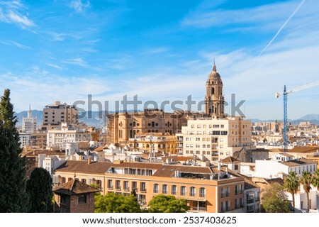 Similar – Image, Stock Photo Malaga, Spain. Elevated View, Cityscape View Of Malaga, Spain. Old Fort Walls And Residential Houses