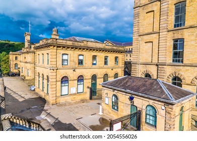 A view over the model village of Saltaire, Yorkshire, UK in summertime
