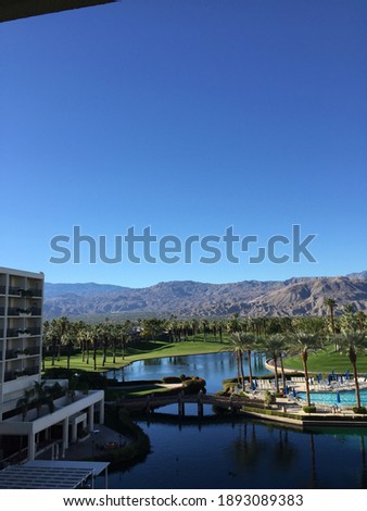View over the mountains in Palm Springs, California 