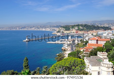  View over Nice or Nizza at french Riviera,South of France