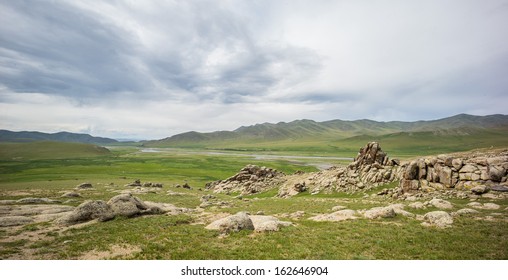 View Over The Orkhon River Valley And Khangai Mountains