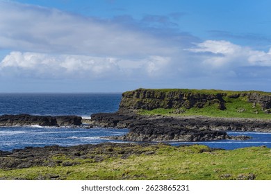 View over the osle of Lunga, a small island of the coast of Mull. It is part of the Treshnish isles.