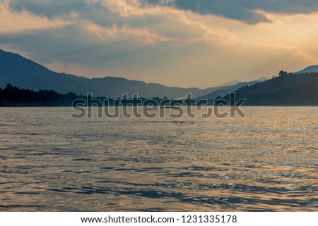 Similar – View over the river Volga in moscow.