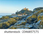 A view over the rocks of Chapel Rock to St Michael