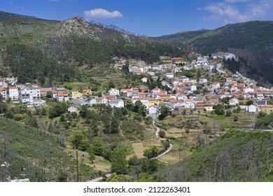 View over Sabugueiro mountain village, the highest village of continental Portugal, Serra da Estrela, Beira Alta, Portugal