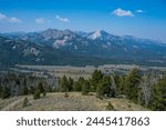 View over the Sawtooth National Forest north of Sun Valley, Idaho, United States of America, North America