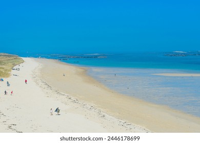 View over Shell Beach, Herm, Channel Islands, United Kingdom, Europe 