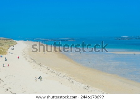 View over Shell Beach, Herm, Channel Islands, United Kingdom, Europe 