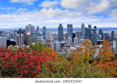 View over the skyline of the city of Montreal with fall colors, Quebec, Canada - Powered by Shutterstock