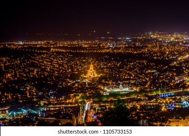 View Over Tbilisi At Night, Georgia