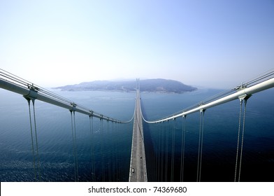 View over top of bridge