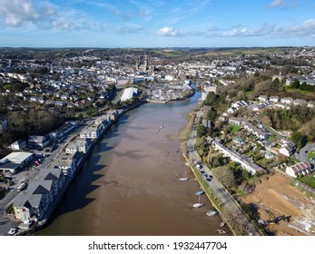 view over truro city cornwall uk aerial  - Shutterstock ID 1932447704