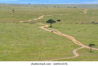 View Over The Vast Plains Of Masai Mara National Reserve. 