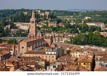 Similar – View of the roofs of the old town of Verona from the Torre dei Lamberti, Italy