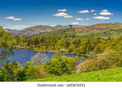 View Over Windermere Lake In Cumbria, England.