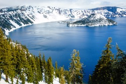 View At Overlook Of Crater Lake National Park