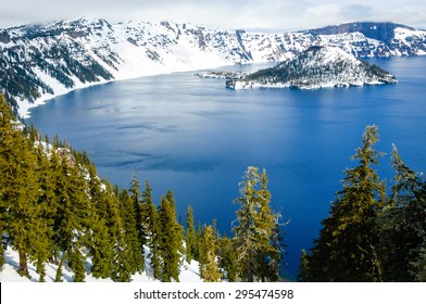 View at Overlook of Crater Lake National Park