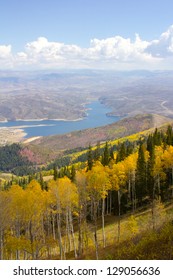 View overlooking a reservoir near Park City, Utah