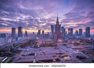 View Of The Palace Of Culture In The Polish Capital Warsaw