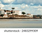 View of the Palacio dos Leõs and the seafront avenue in the city of São Luis Ma, Brazil