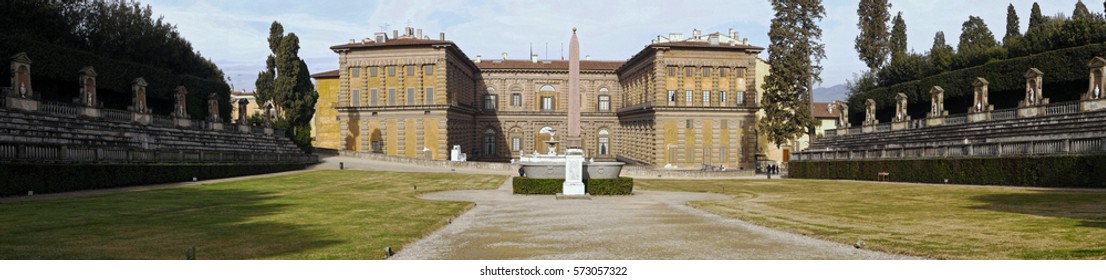 view of palazzo pitti in florence, italy