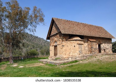 View Of Panagia (Our Lady) Tis Asinou Church (12th Century). Nikitari Village, Troodos Mountains; Cyprus.