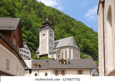 View To Parish Church Hallstatt, Austria