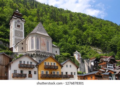 View To Parish Church Hallstatt, Austria
