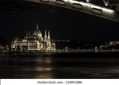 View Of The Parliament At Budapest By Night