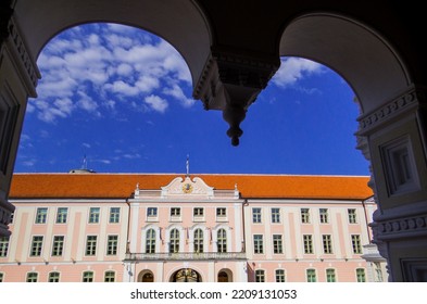 View Of The Parliament Of Estonia (Riigikogu) In Lossi Plats, Tallinn