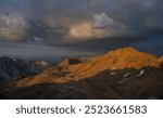 View from Parpaner Rothorn in the Swiss alps on a late summer day