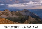 View from Parpaner Rothorn in the Swiss alps on a late summer day