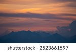 View from Parpaner Rothorn in the Swiss alps on a late summer day