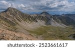 View from Parpaner Rothorn in the Swiss alps on a late summer day