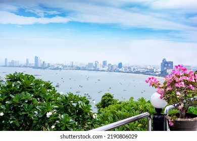 view of Pattaya city from Phra Tamnak mountain viewpoint . Thailand - Shutterstock ID 2190806029