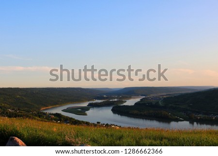 View of peace river in norther Alberta