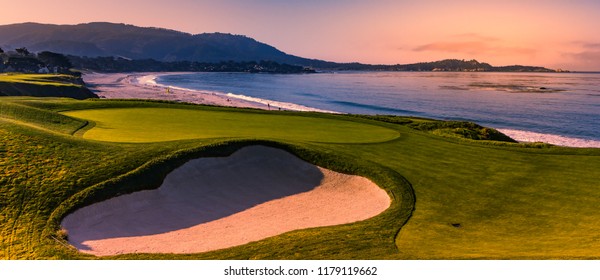A view of Pebble Beach golf  course, Monterey, California, USA - Shutterstock ID 1179119662