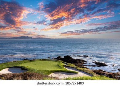 A view of Pebble Beach golf  course, hole 7, Monterey, California, USA - Shutterstock ID 1857271483