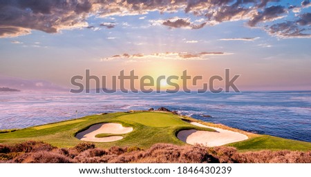 A view of Pebble Beach golf  course, Hole 7, Monterey, California, USA