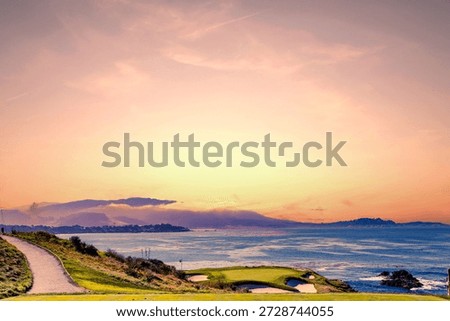 A view of Pebble Beach golf  course, Monterey, California, USA