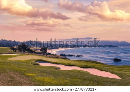 A view of Pebble Beach golf  course, Monterey, California, USA
