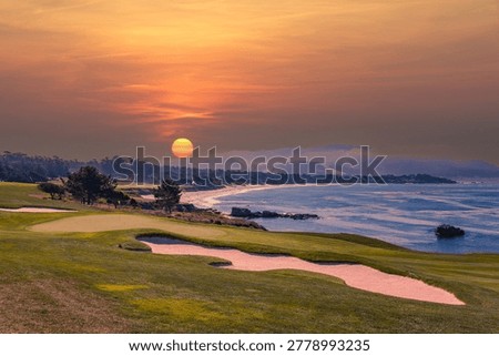 A view of Pebble Beach golf  course, Monterey, California, USA