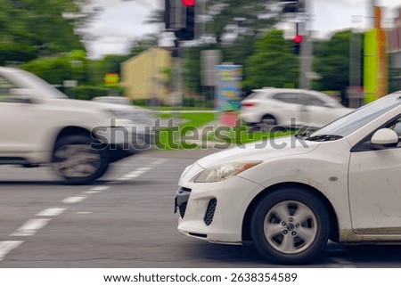 A view from a pedestrain crossing